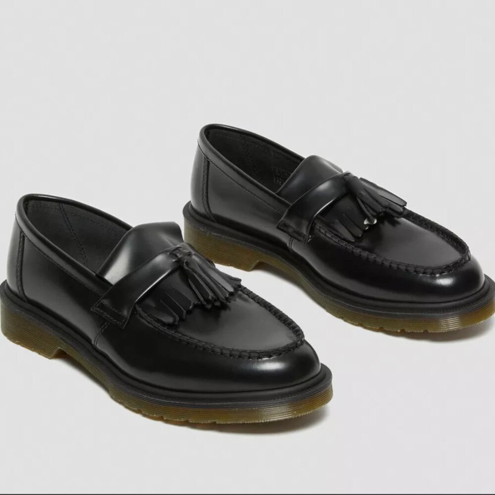 Dr. Martens Adrian Smooth Leather Tassel Loafer - Black - Size 8 / EU 39